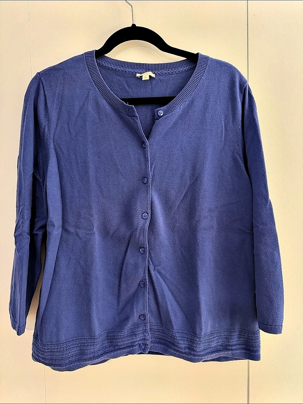 Talbots Blue Cotton Cardigan Sweater Cotton Cardigan in Blue XL Like New